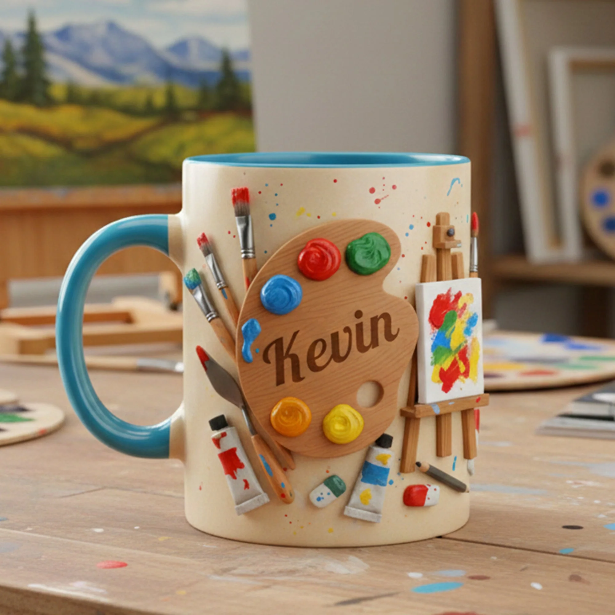 Just Love Painting - Personalized Accent Mug - Gift For Painting Lovers NL122 - Image 5