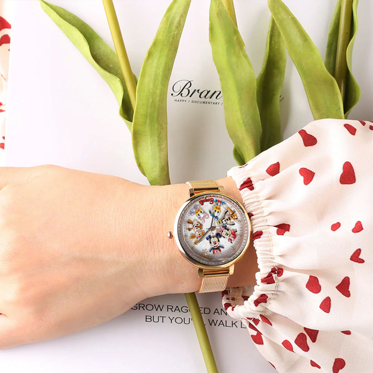 MkMo Magic Mouse And Friends - Personalized Woman Hand Watch - Gift For Her, Movies Fan HH01 - Image 5