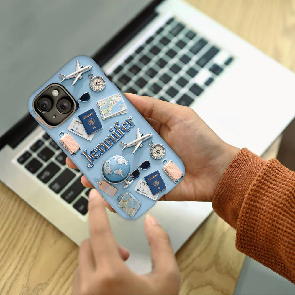 Just Loves Traveling - Personalized Phone Case HH01 - Image 4