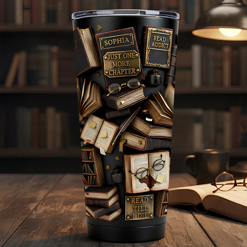 Just One More Chapter - Personalized Tumbler - Gift For Book Lovers NL122 - Image 2