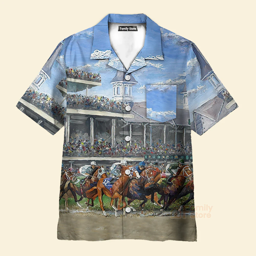 Kentucky Derby Horse Racing Hawaiian Shirt - Image 2