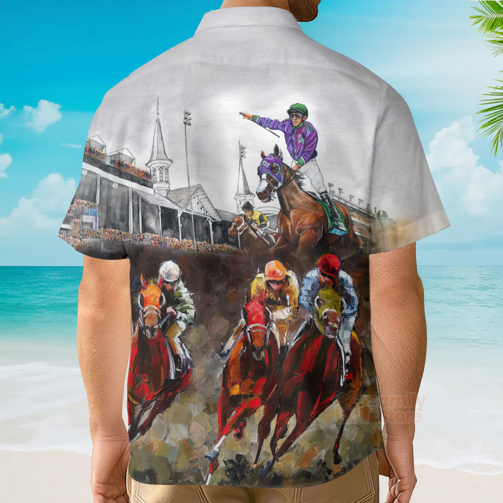 Kentucky Derby Horse Racing Hawaiian Shirt Shirt - Image 5