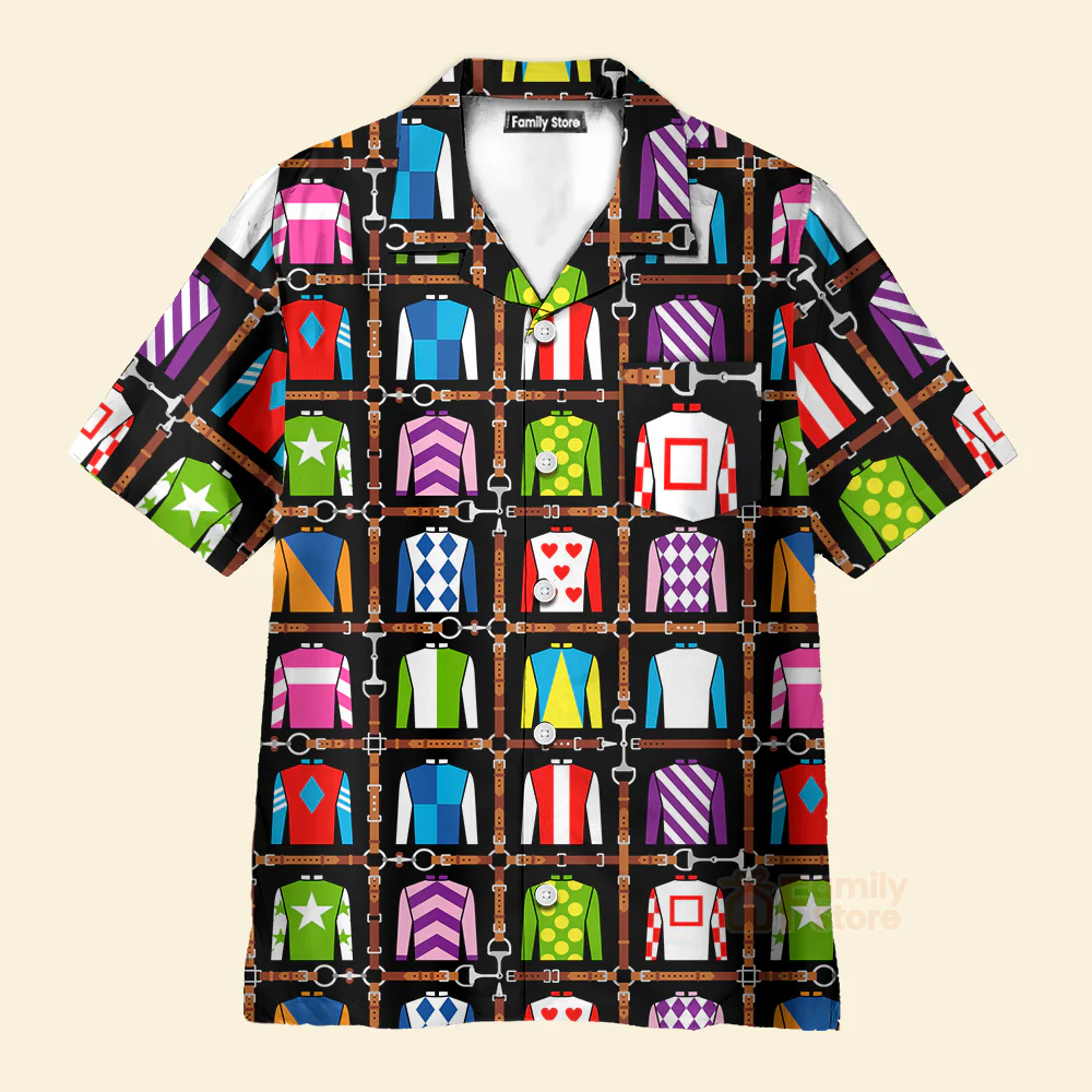 Kentucky Derby Jockey Uniform Talk Derby To Me Aloha - Hawaiian Shirts - Image 2