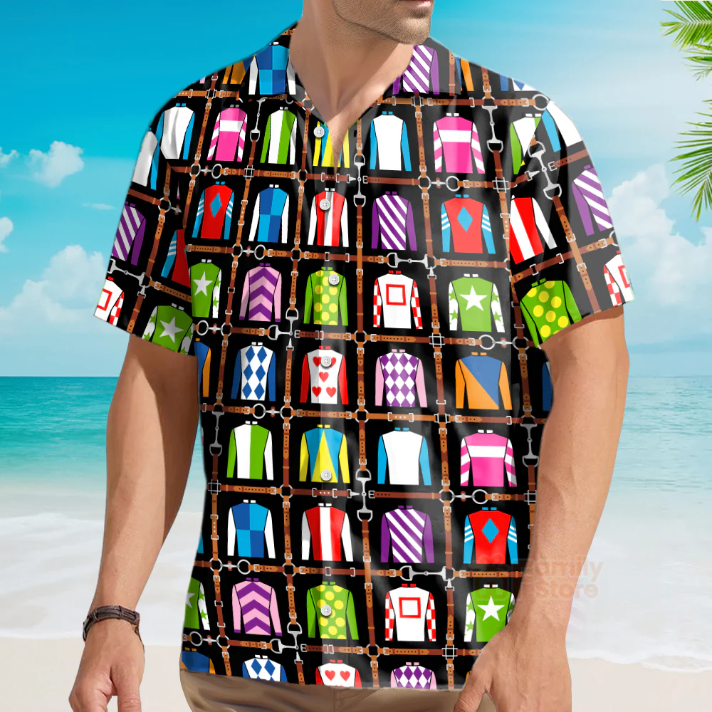 Kentucky Derby Jockey Uniform Talk Derby To Me Aloha - Hawaiian Shirts - Image 4