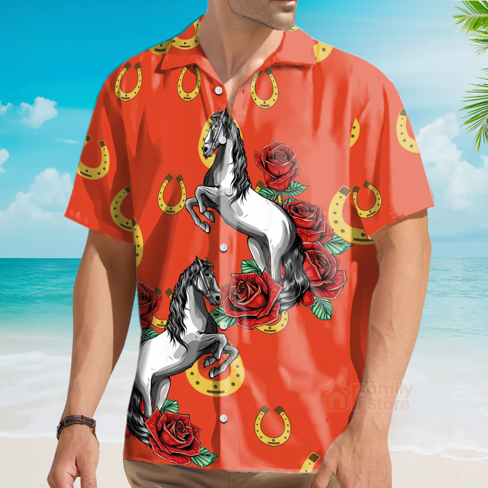 Kentucky My Derby Day Dress Racing Horseshoe Hawaiian Shirts - Image 4