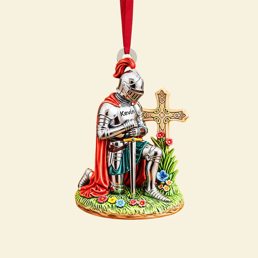 Kneeing Knight - Personalized Acrylic Ornament - Gifts For Christians TD118 - Image 4