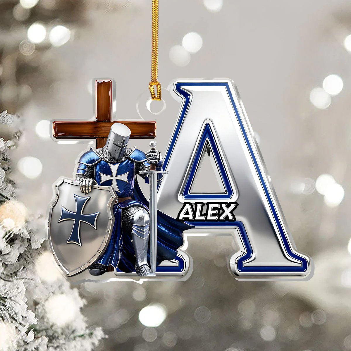 Knight Of God - Personalized 1-Layer Acrylic Ornament - Gift For Him, For Christmas HL128 - Image 5