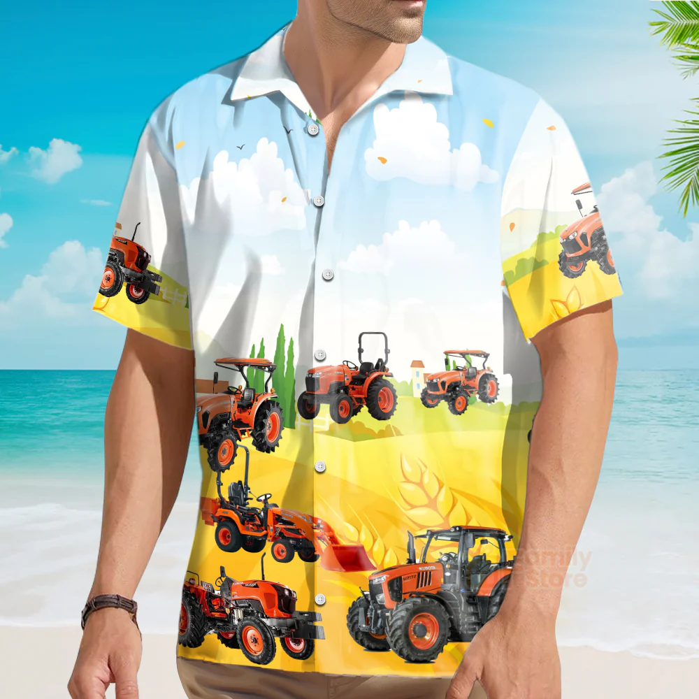 Kubota Tractor Farm Aloha Hawaiian Shirt For Men, Women - Image 4