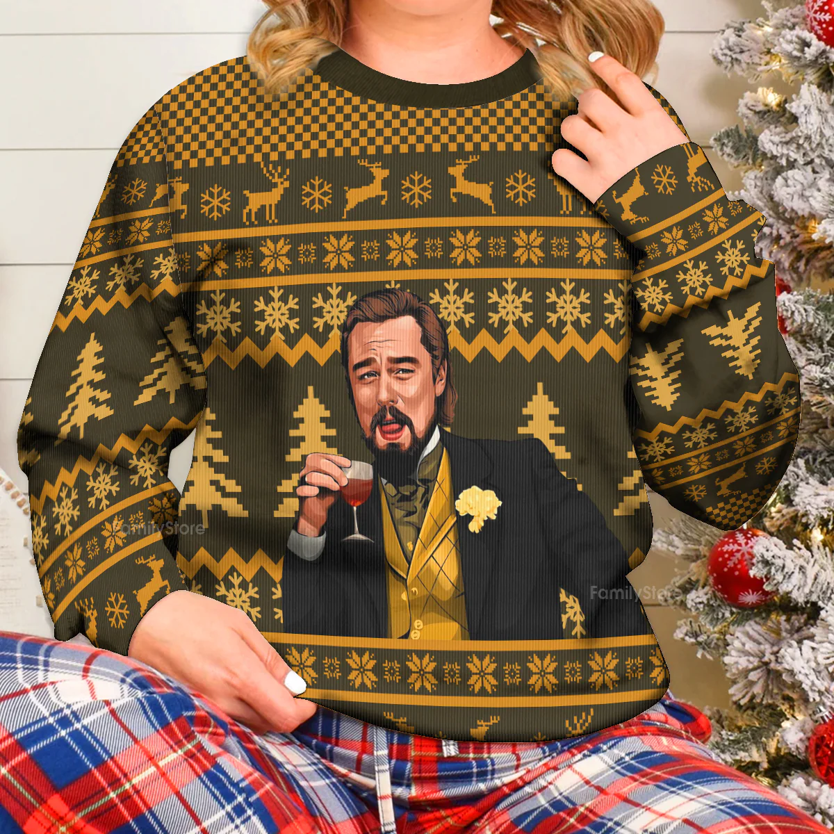 Laughing Leo Memes Woolen - Ugly Christmas Sweater - Image 5