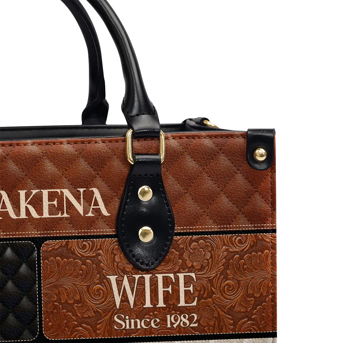 Legend Mom Wife Grandma Tote - Personalized Leather Handbag - Gift for Black Women, Mother's Day | HD95 - Image 5