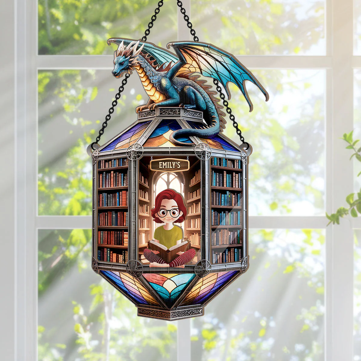 Legendary Ancient Library - Personalized Window Hanging Suncatcher | CLB2 - Image 2