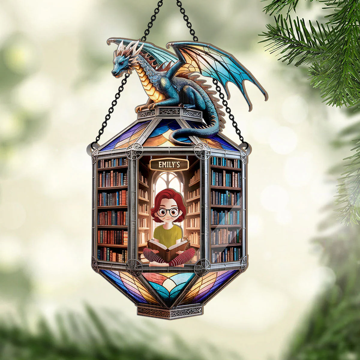 Legendary Ancient Library - Personalized Window Hanging Suncatcher | CLB2 - Image 3