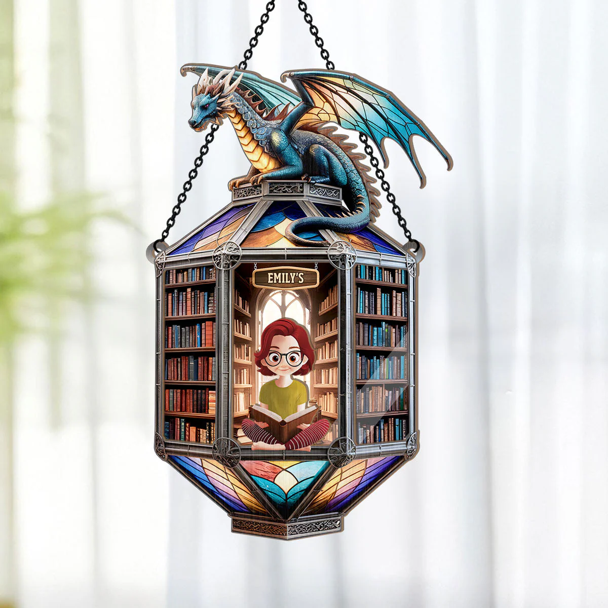 Legendary Ancient Library - Personalized Window Hanging Suncatcher | CLB2 - Image 4