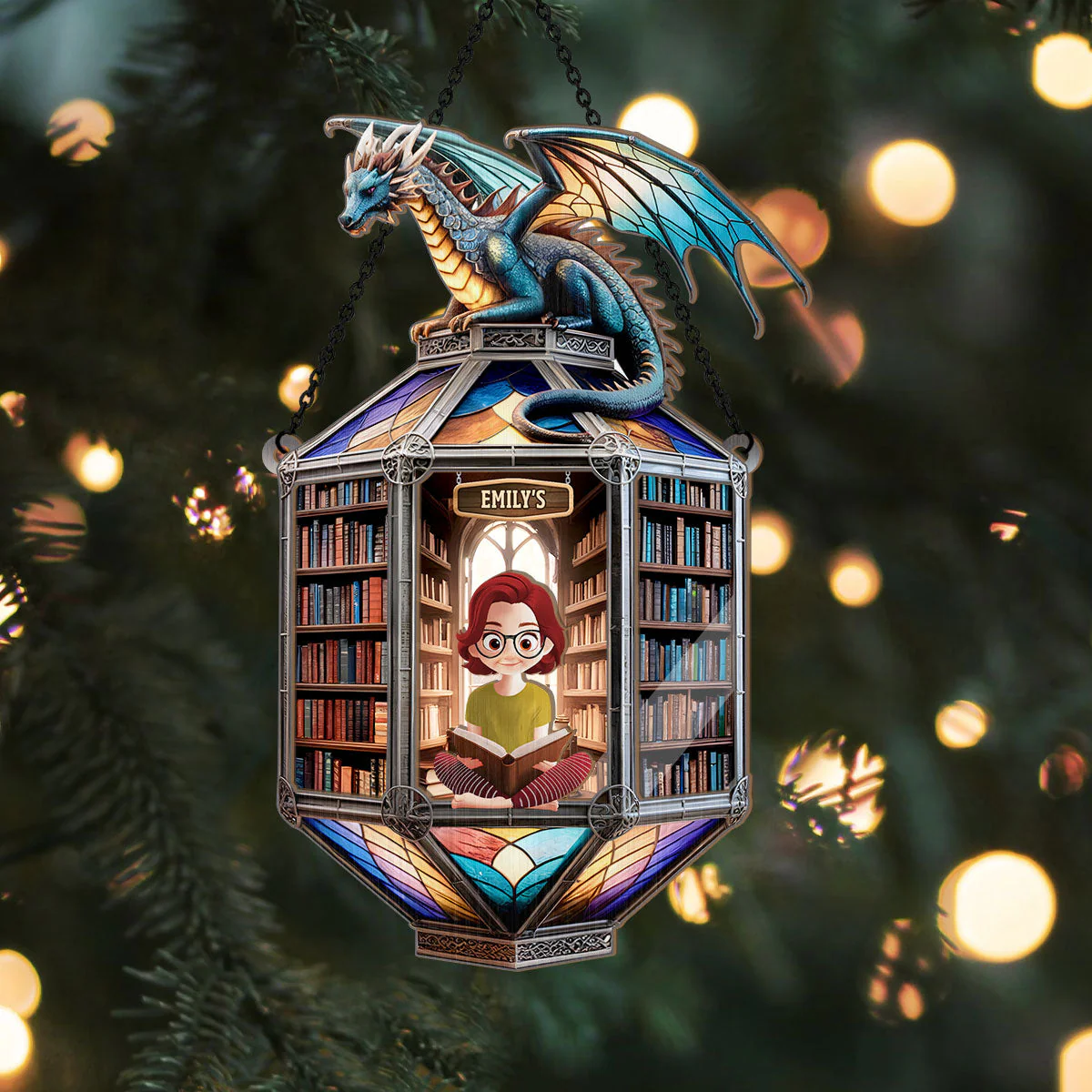 Legendary Ancient Library - Personalized Window Hanging Suncatcher | CLB2 - Image 5