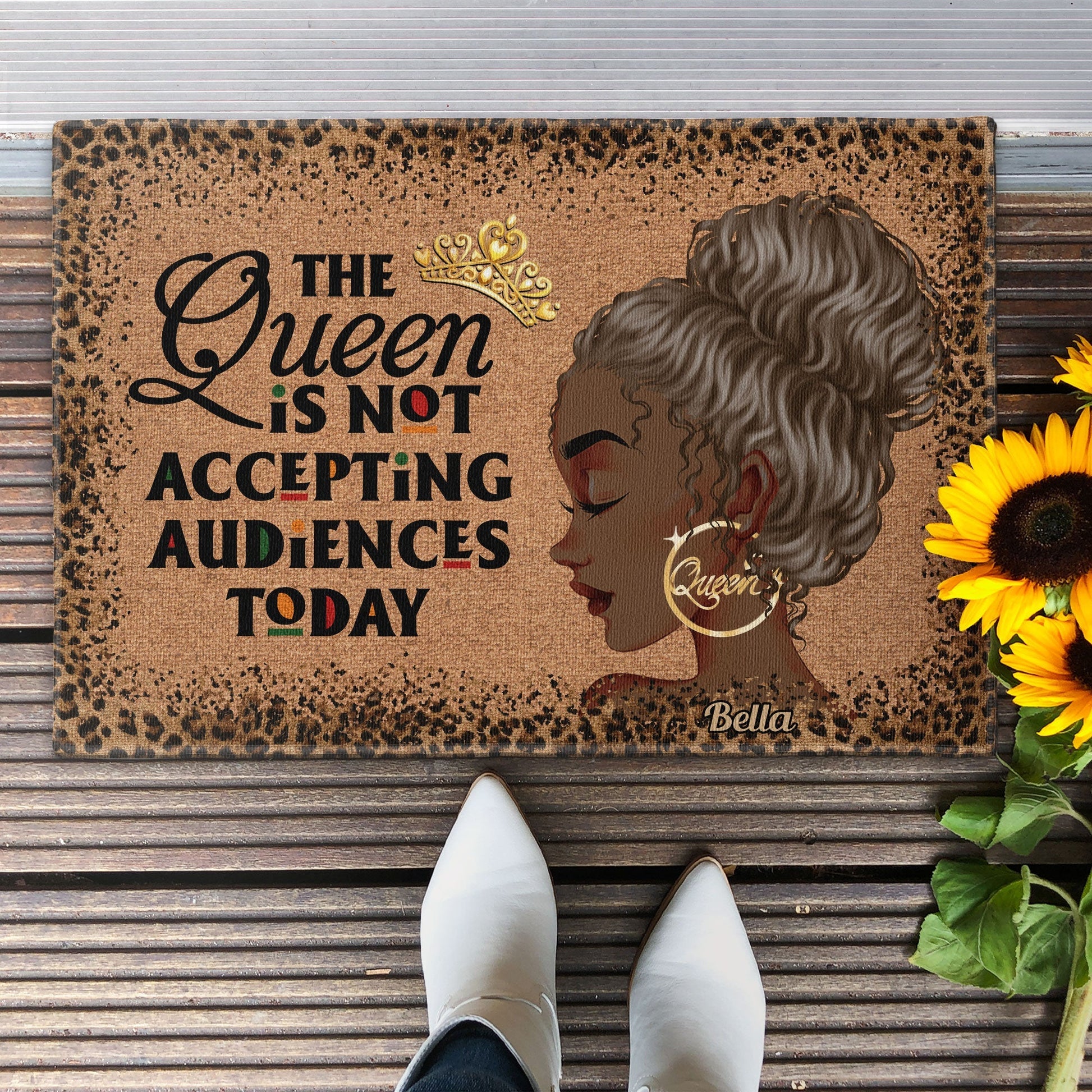 Leopard Queen Is Not Accepting Audiences Today - Personalized Doormat - Gift For Girls, Women | GR13 HD95