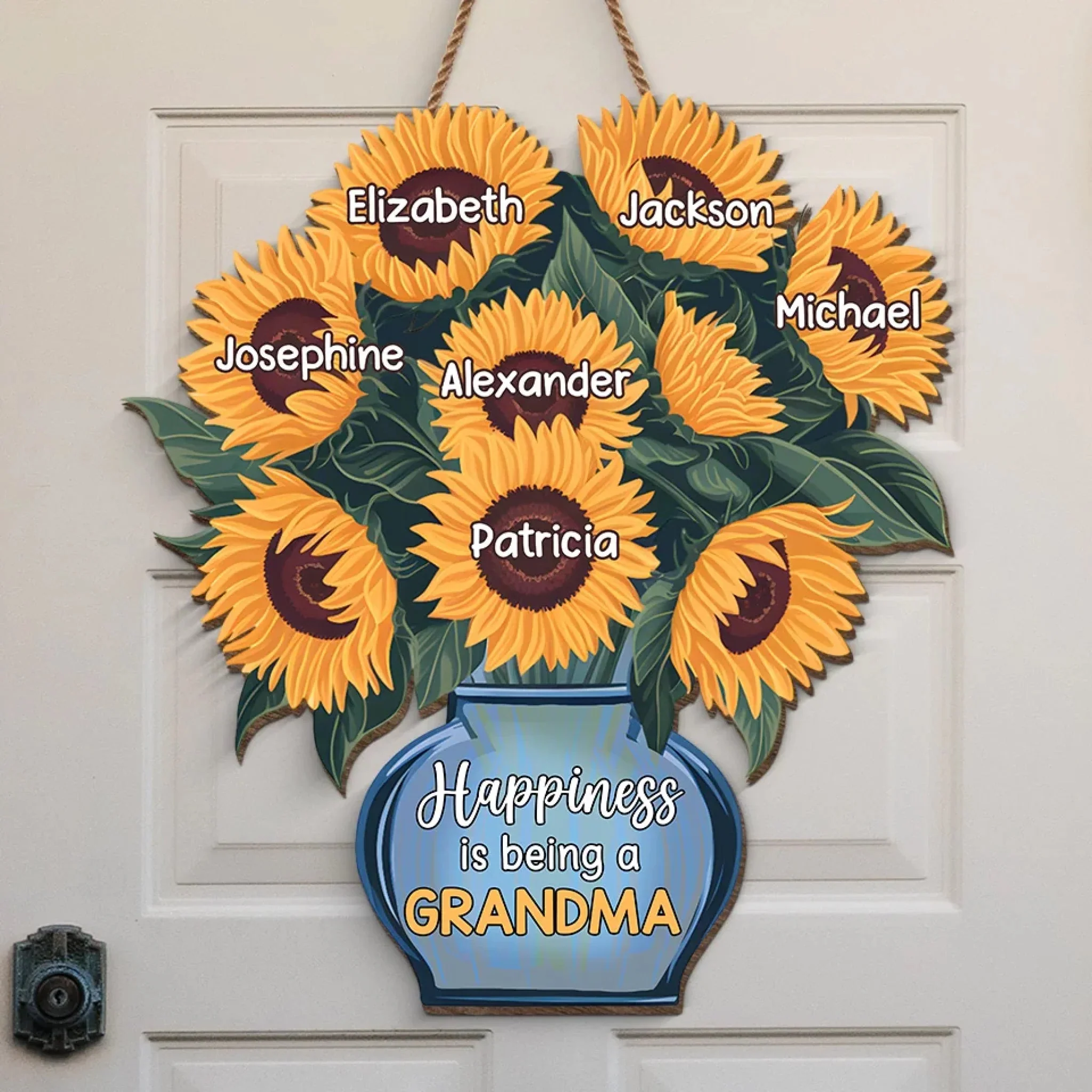 Let Your Love For Your Grandkids Shine Through Every Day  - Personalized Custom Shaped Wood Sign - Gift For Mom, Grandma, Mothers Day | NA94