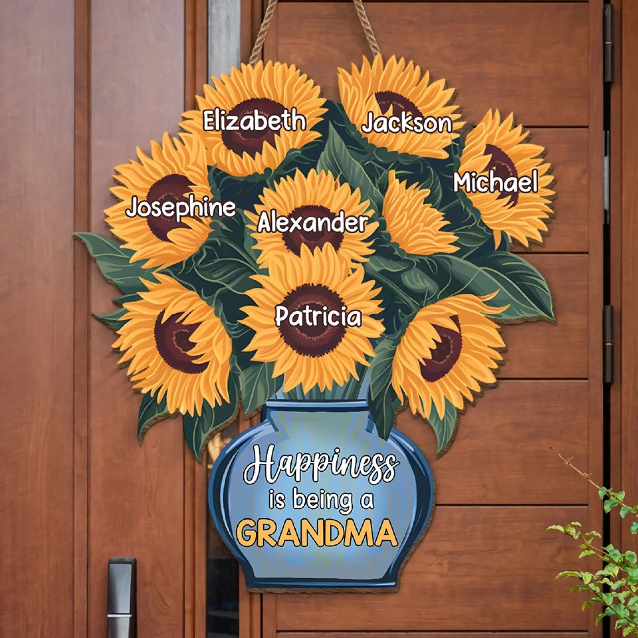 Let Your Love For Your Grandkids Shine Through Every Day  - Personalized Custom Shaped Wood Sign - Gift For Mom, Grandma, Mothers Day | NA94 - Image 2