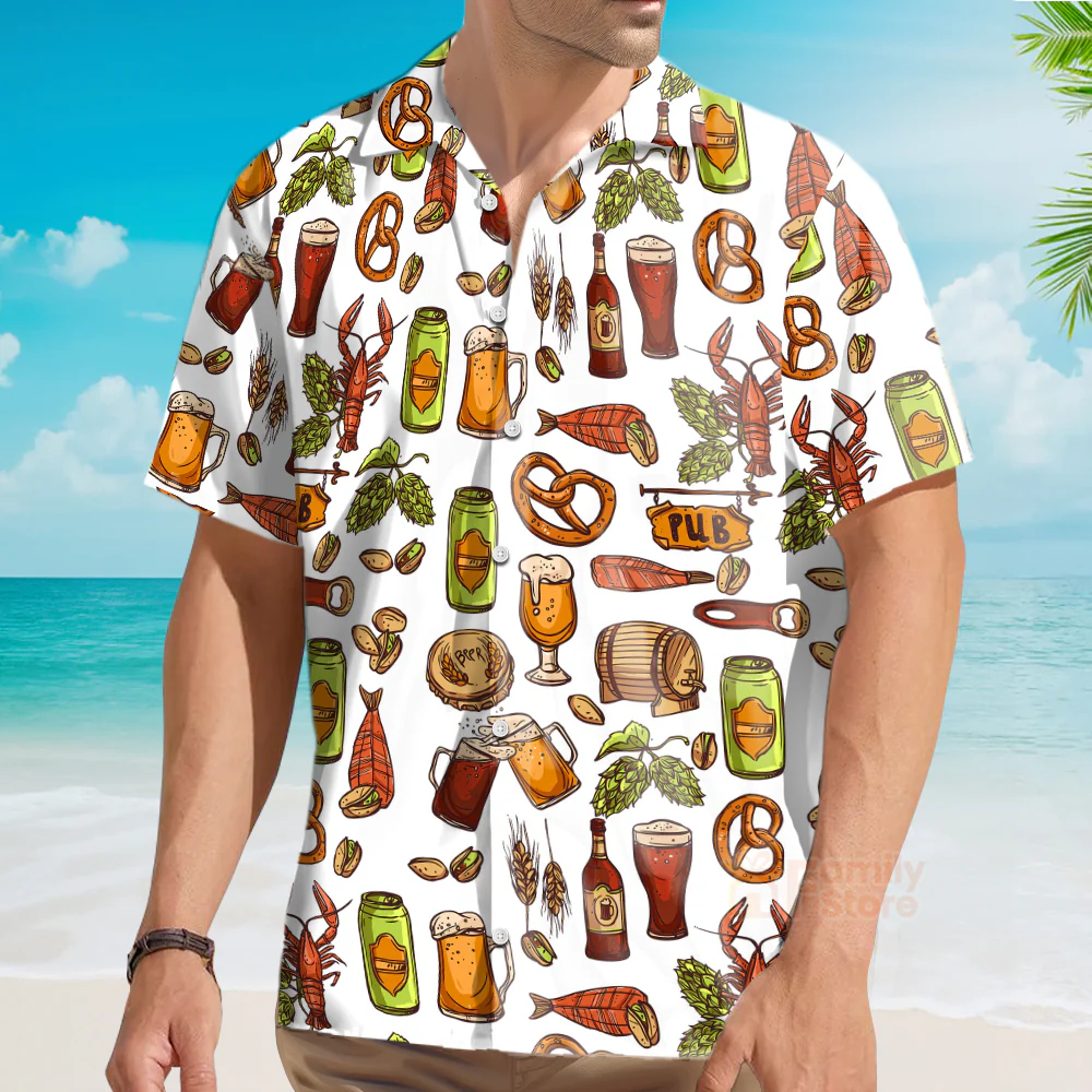 Let's Drink Premium Beer - Hawaiian Shirt - Image 4