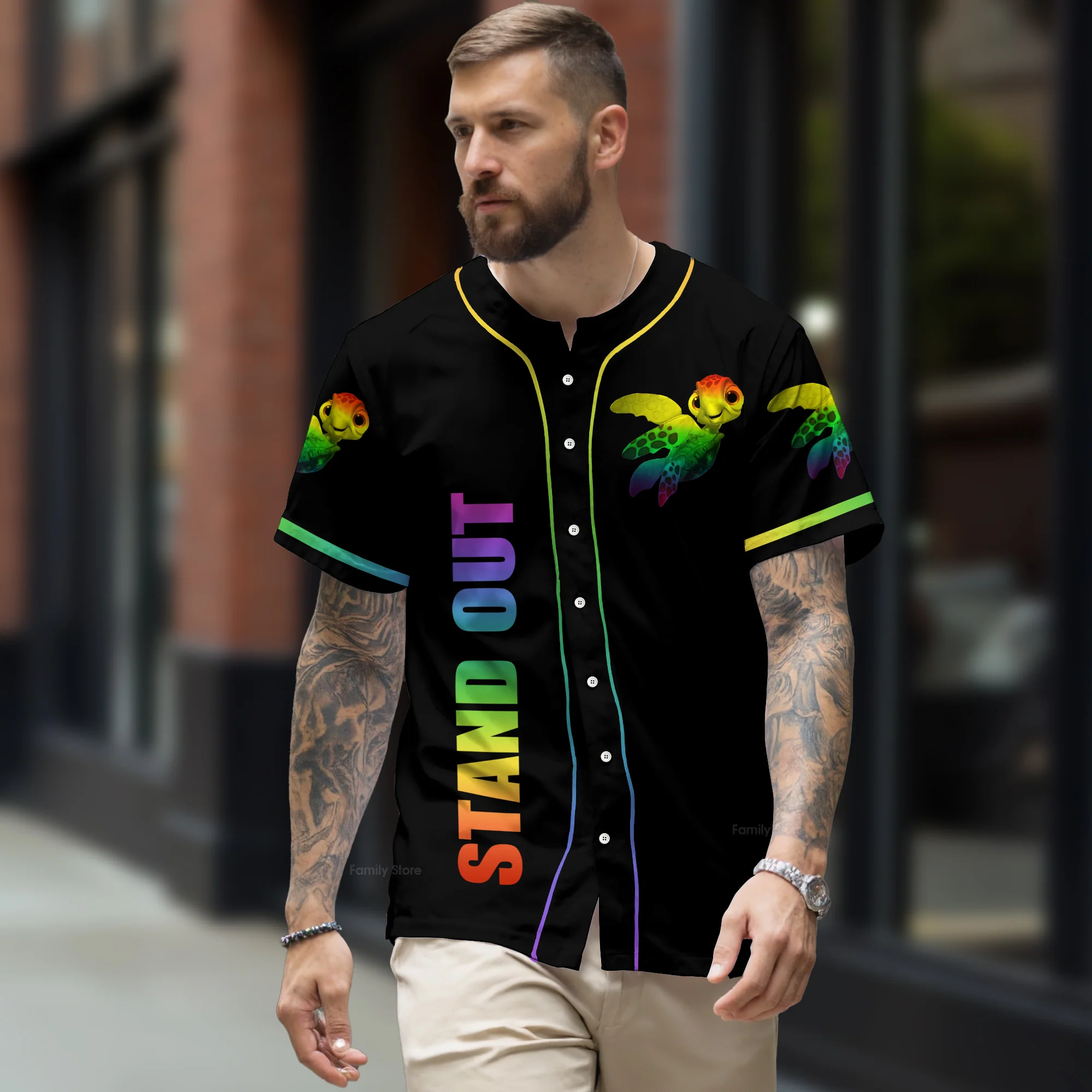 Why Fit In When You Were Born To Stand Out - Baseball Jersey - Christant Gift For Him LGBT Pride - Image 2