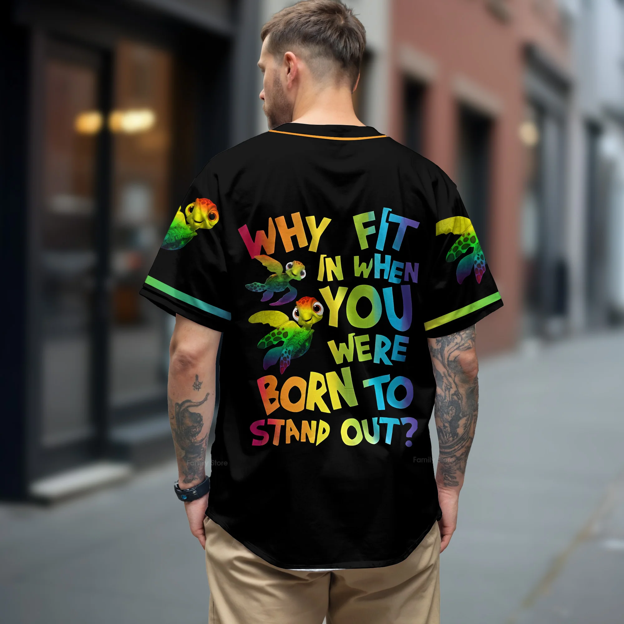 Why Fit In When You Were Born To Stand Out - Baseball Jersey - Christant Gift For Him LGBT Pride - Image 3