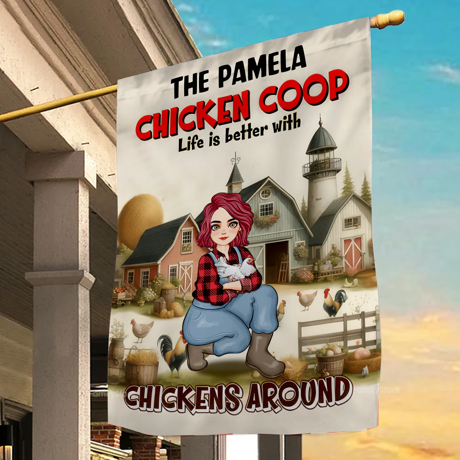 Life Is Better With Chickens Around - Personalized Flag - Funny Gifts For Farmer, Gifts For Chicken Lover | GR17 NH96 - Image 3