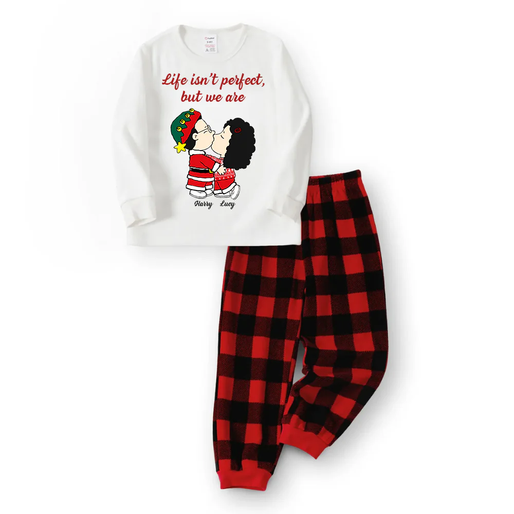 Life Isn't Perfect But We Are, Peanut - Personalized Unisex Pajamas Set - Gift For Couple, Husband Wife, Anniversary Gift  - CL45 NA94 - Image 3