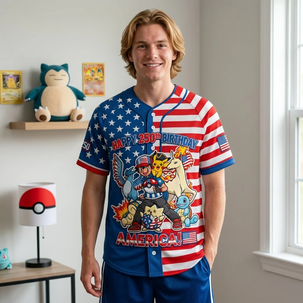 Limited Edition PoMo Celebrate 250th America x 30th Catching Them All - Personalized Baseball Jersey - Gift For Movie Fans NL122 - Image 7