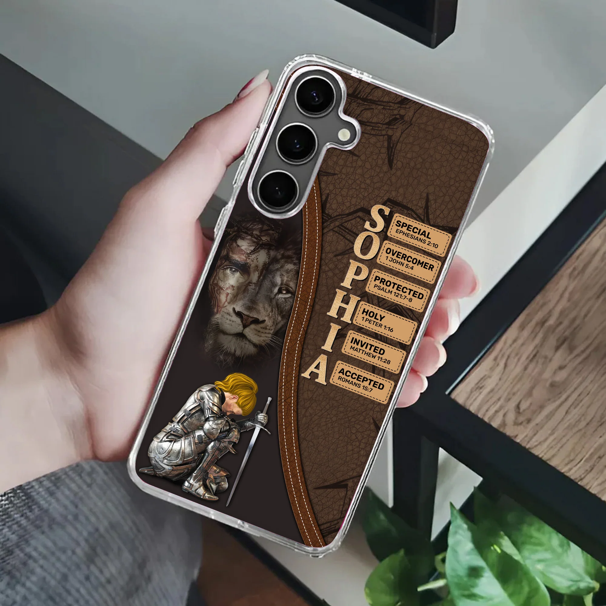Lion And Armor of God - Personalized Phone Case | CLGOD03 TD118 - Image 4
