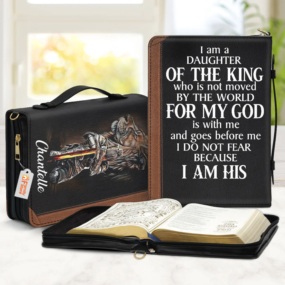 Lion I Am A Daughter Of The King - Beautiful Personalized Bible Covers - AT4082424 - Image 2