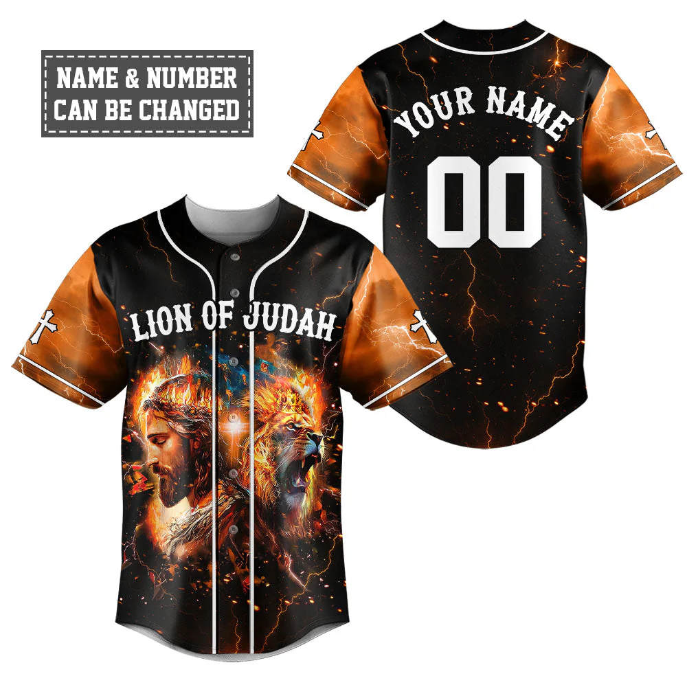 Lion of Judah Baseball Jersey - Christant Gift For Him