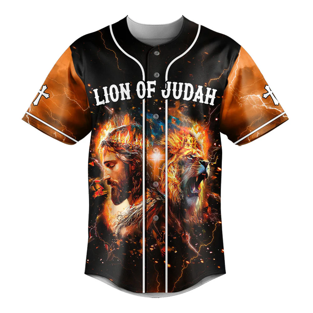 Lion of Judah Baseball Jersey - Christant Gift For Him - Image 2