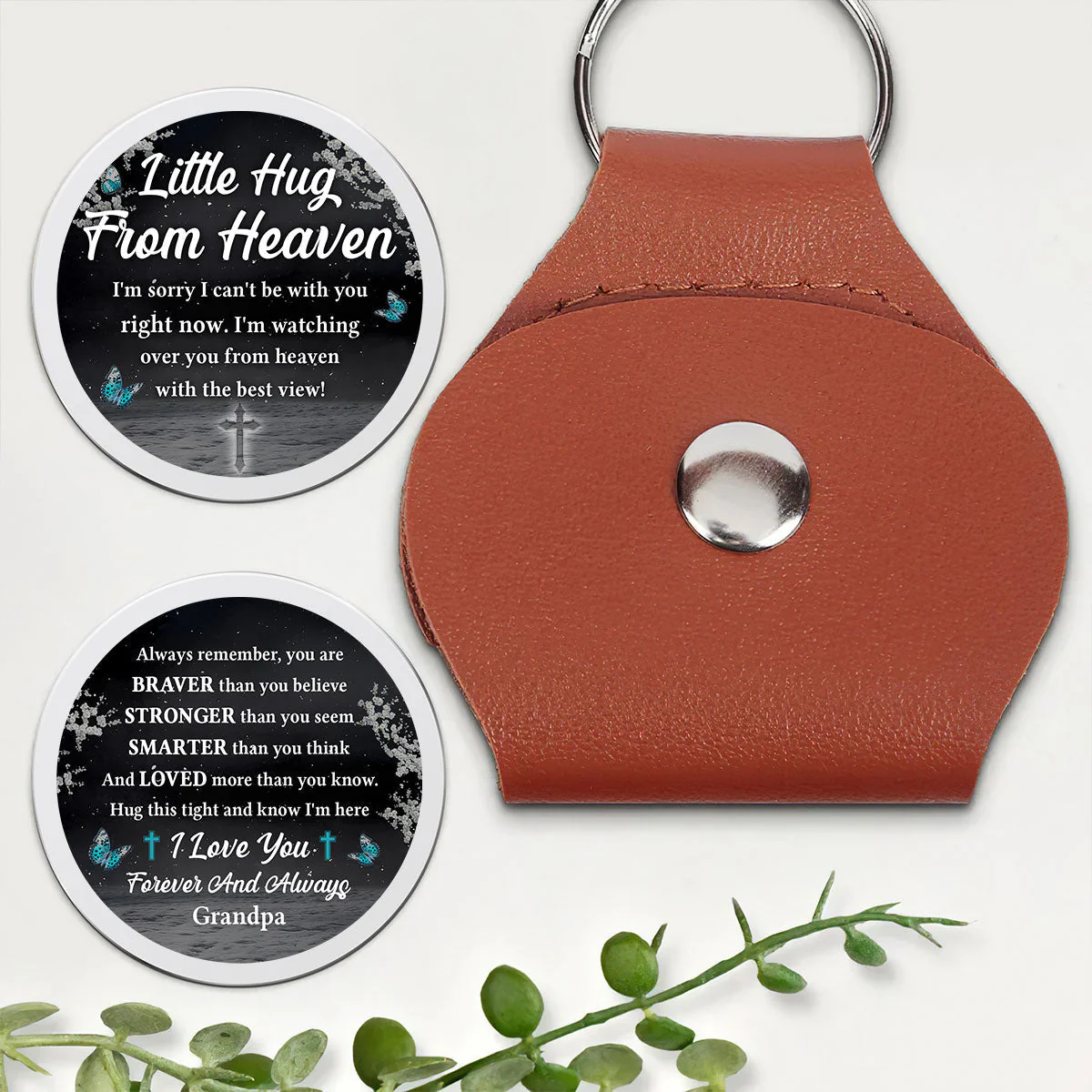 Little Hug From Heaven - Personalized Pocket Hug - Christian Gift For Memorial Human BA01