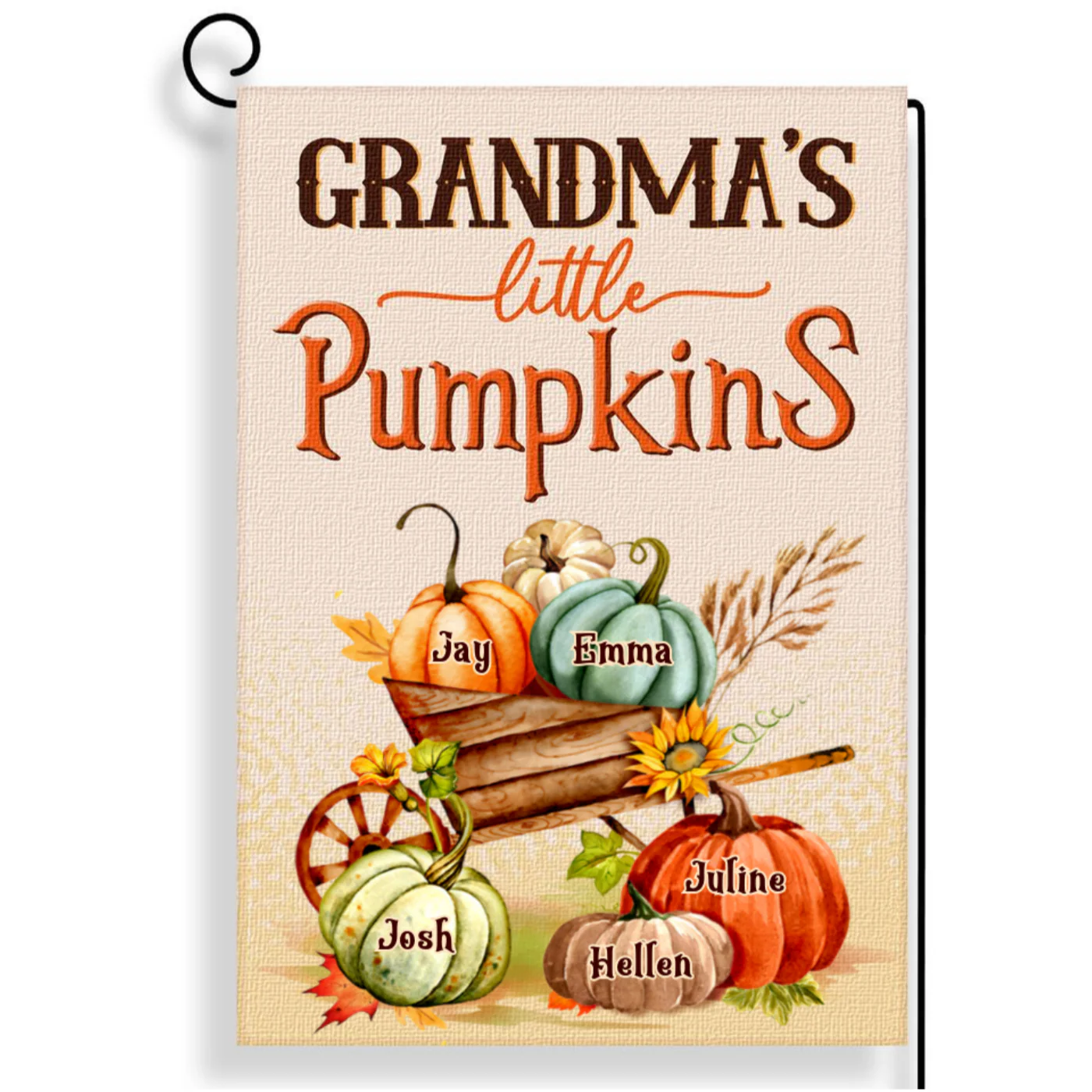Little Pumpkins Of Grandma - Personalized Flag  - Gift For Family, Thanksgiving, Halloween Fall Season HH01 - Image 4