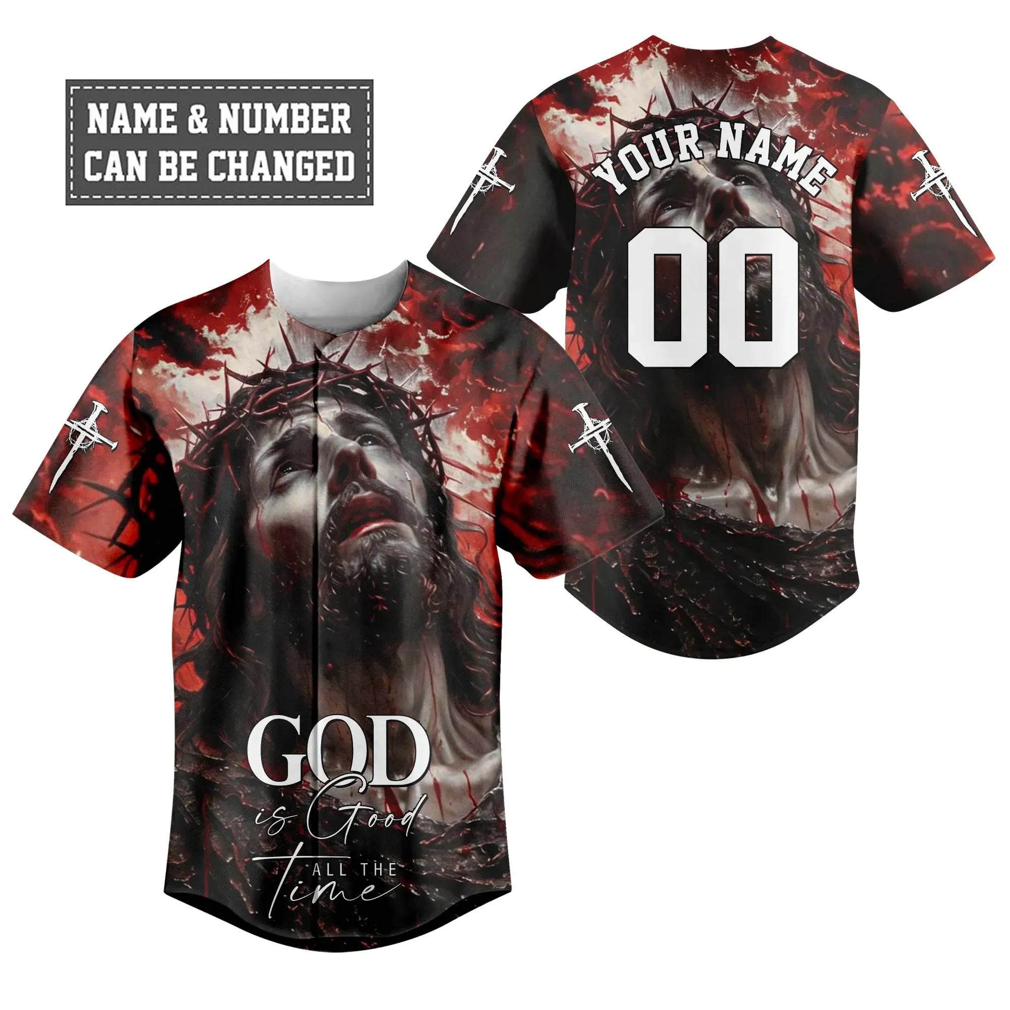 Lord Jesus Christ of Nazareth Baseball Jersey Bundle - Image 2