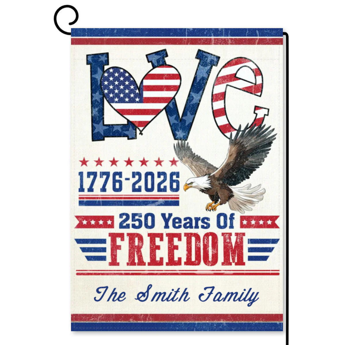 Love 250 Years of Freedom - Personalized Flag - Patriotic Gift For Family, Veteran | HN02 - Image 6
