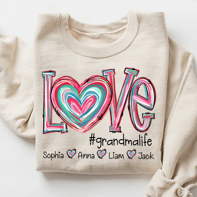 Love Grandma Life - Personalized Sweatshirt With Design On Sleeve - Meaningful Valentine Gifts For Grandma, Mom, Girlfriend, Wife - NH96 - Image 22