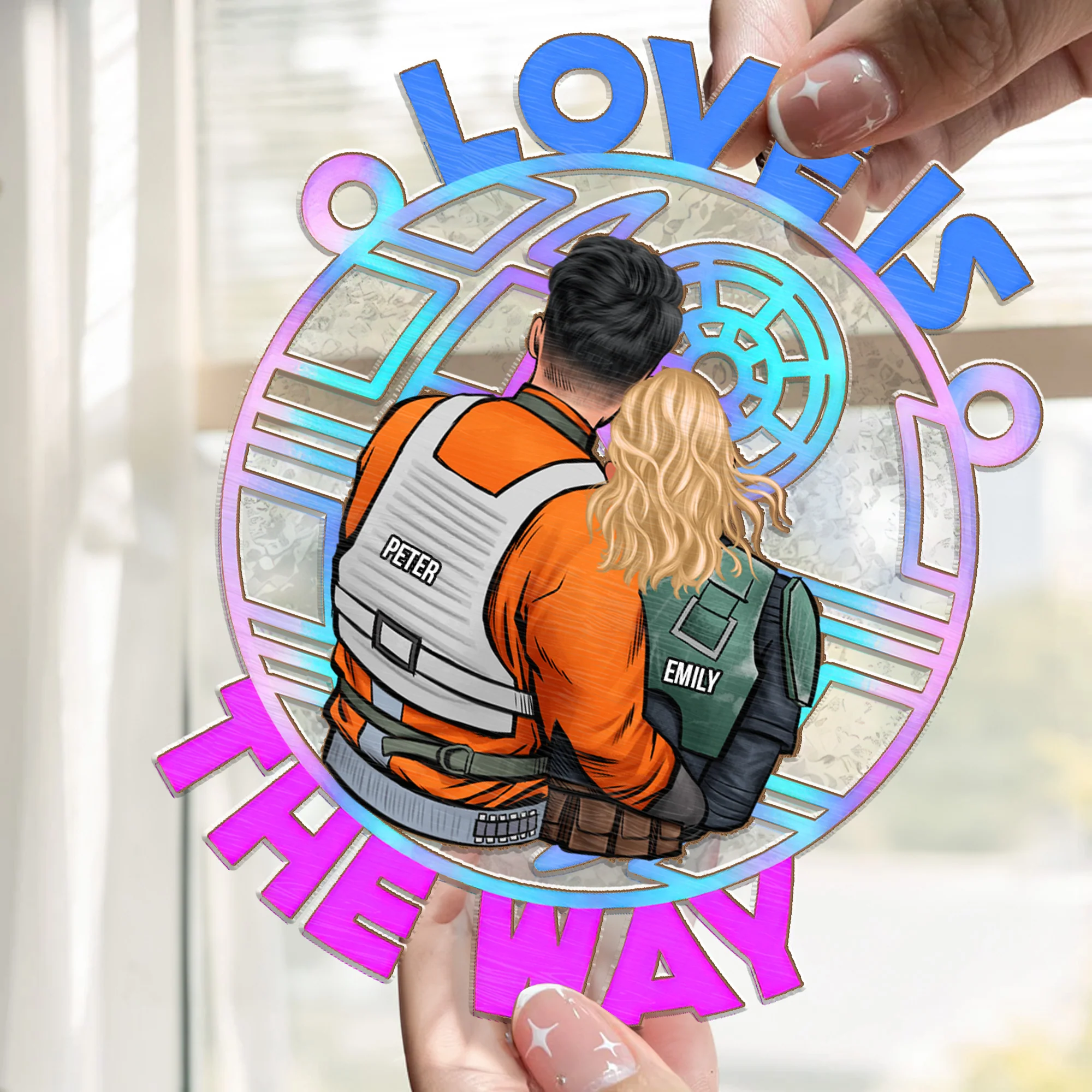 Stwa Love Is The Way - Gift For Couple - Window Hanging Window Hanging Suncatcher Ornament - CL19 NH96 - Image 2
