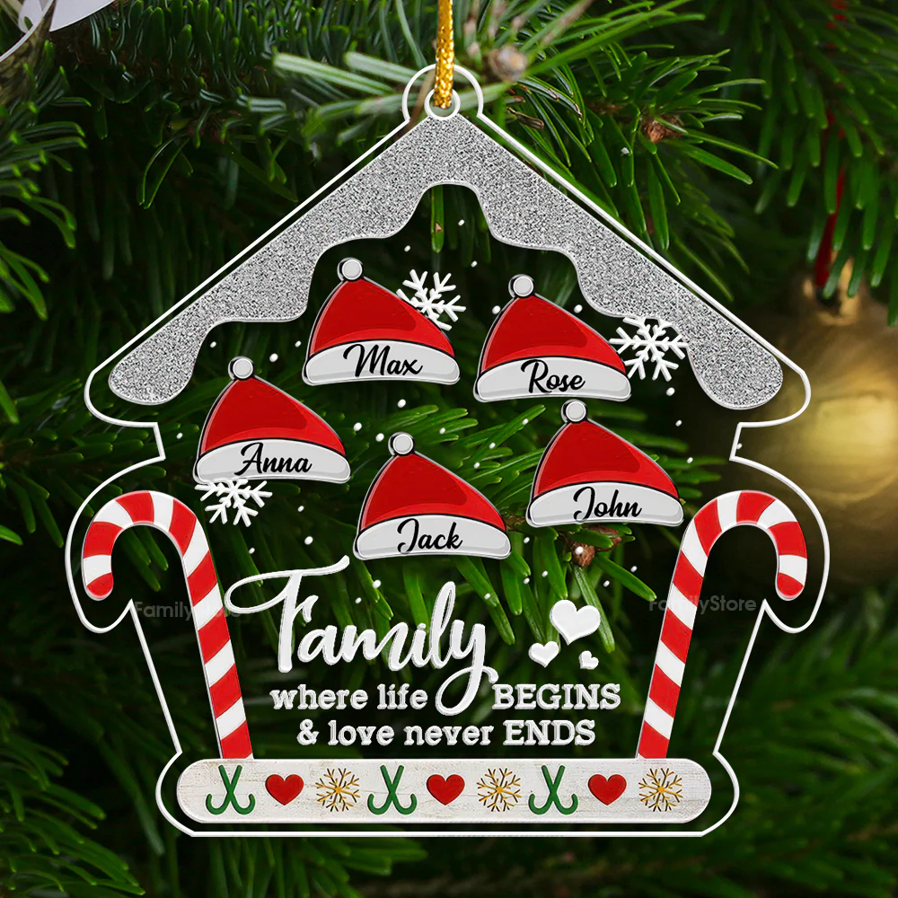 Love Never Ends - Gift For Family - Personalized Acrylic Ornament - NA94 - Image 2
