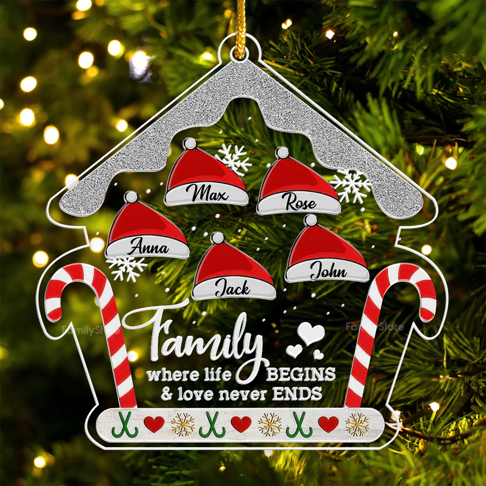 Love Never Ends - Gift For Family - Personalized Acrylic Ornament - NA94 - Image 5