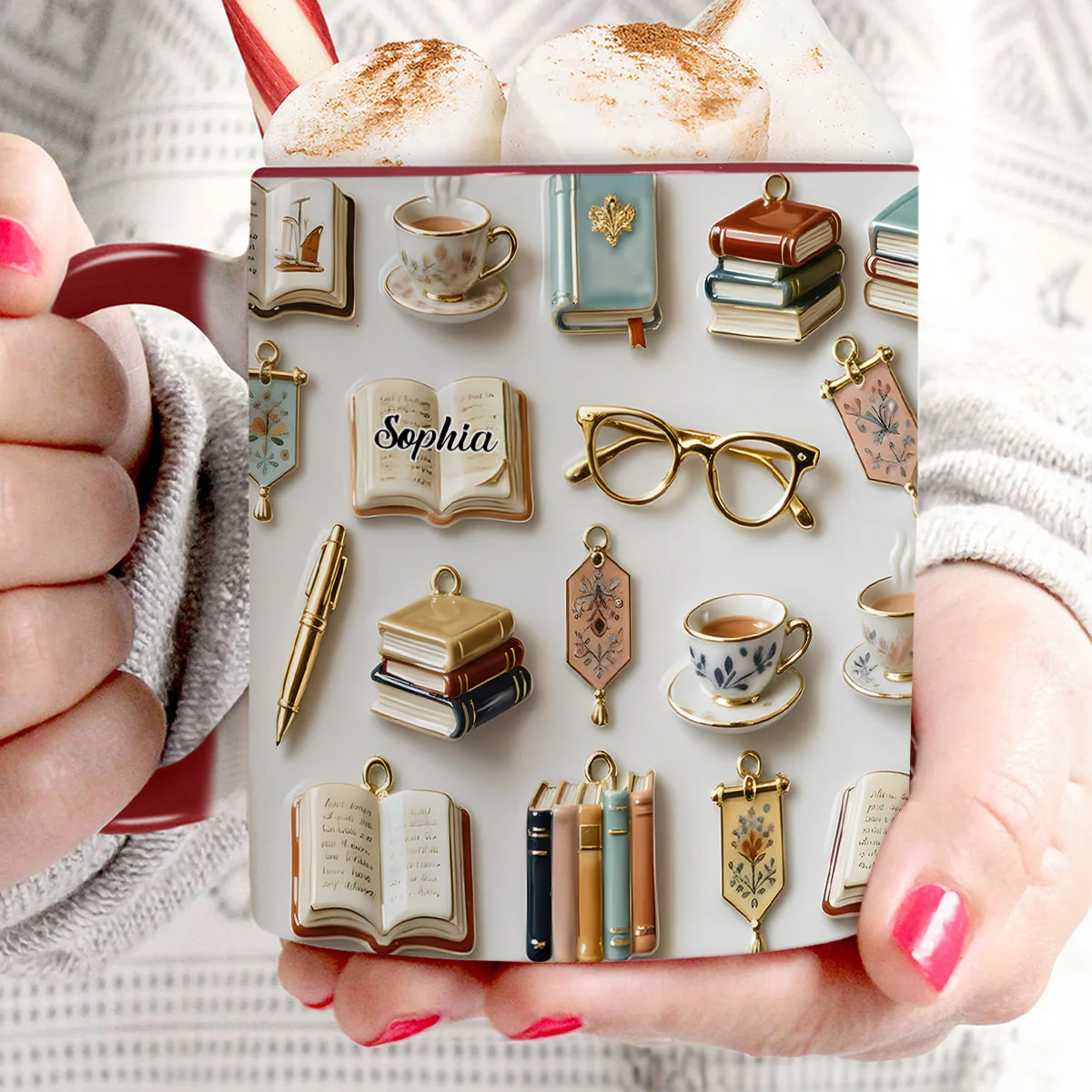 Love Reading - Personalized Accent Mug - Gift For Books Lovers - Image 3