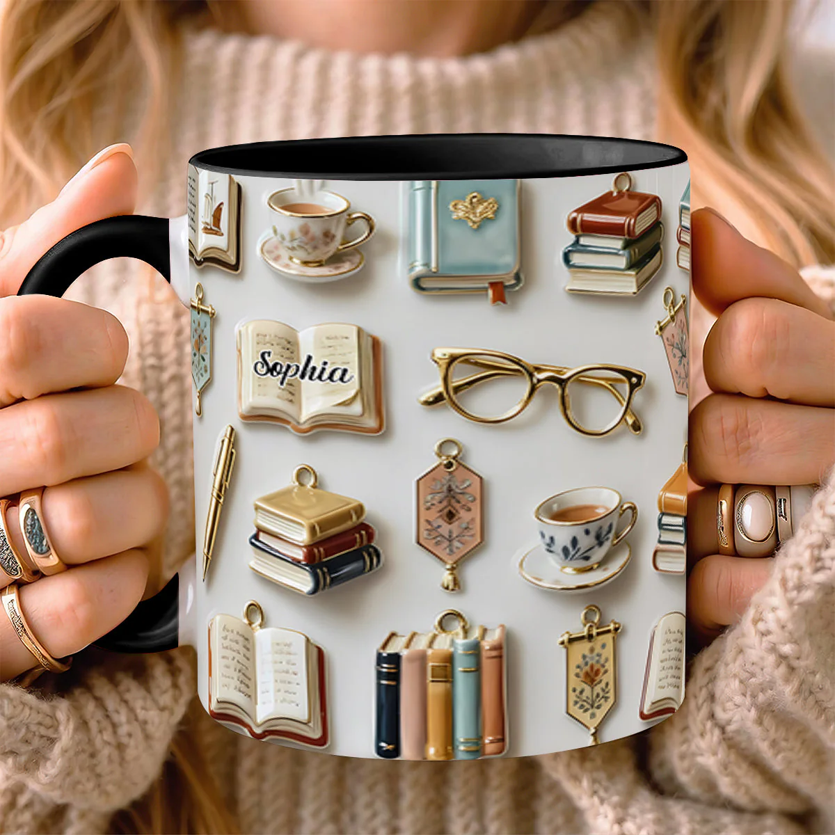 Love Reading - Personalized Accent Mug - Gift For Books Lovers - Image 5