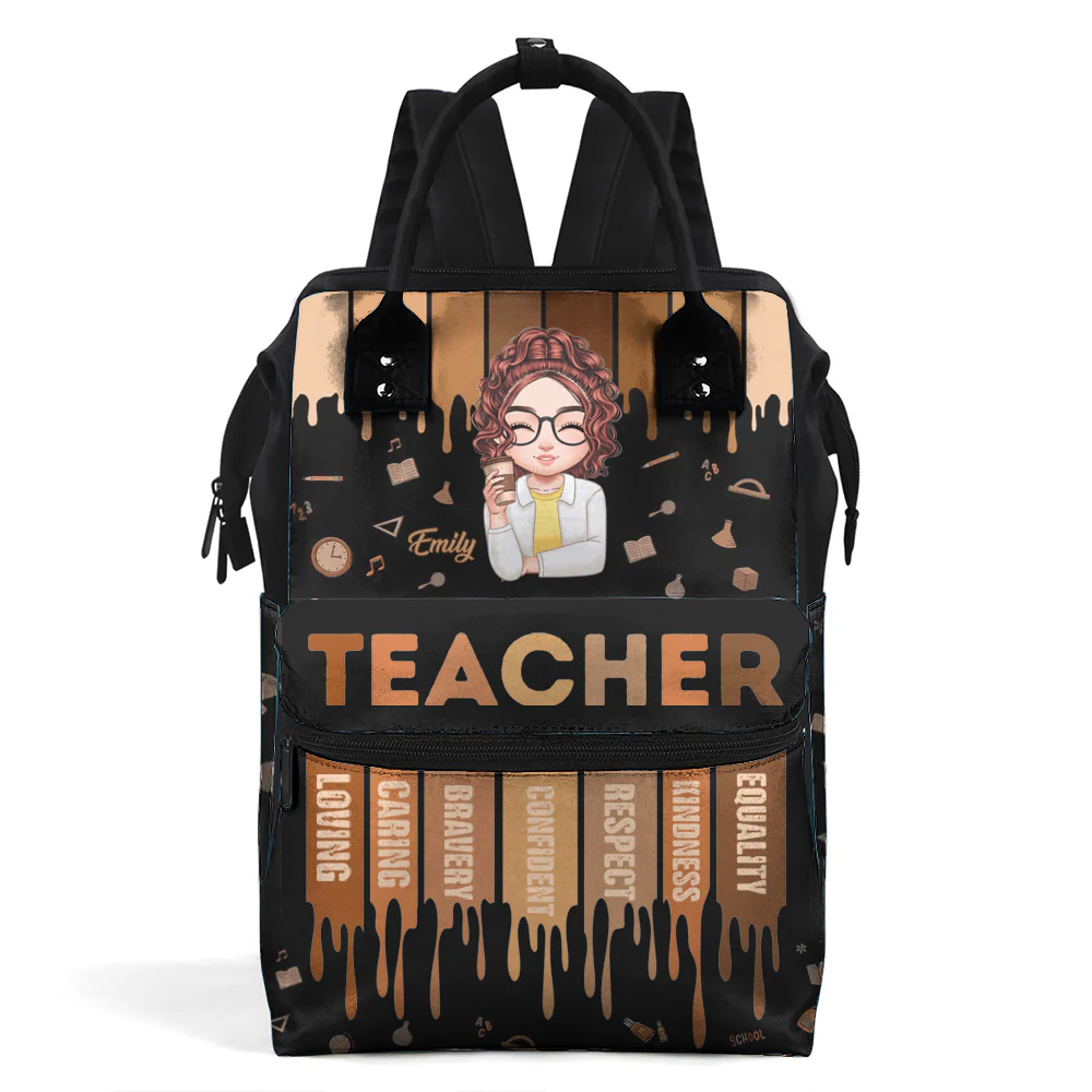 Love Teacher Life - Personalized Duckbilled Backpack - Gift For Teacher | CLTC05 HN02