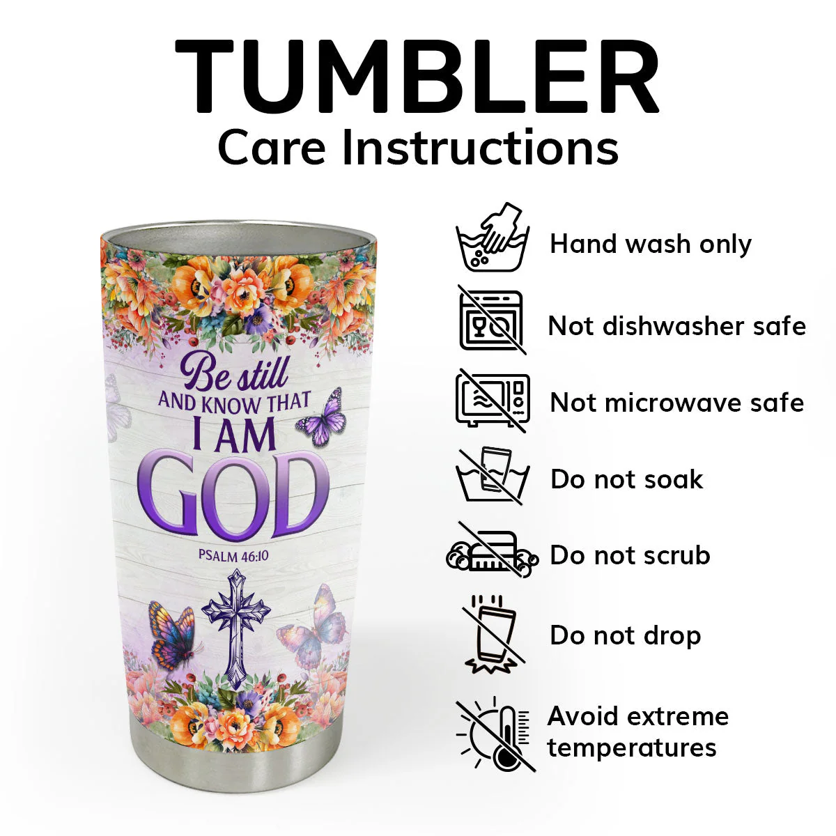 Love The Lord Your God | Personalized Stainless Steel Tumbler - Image 4