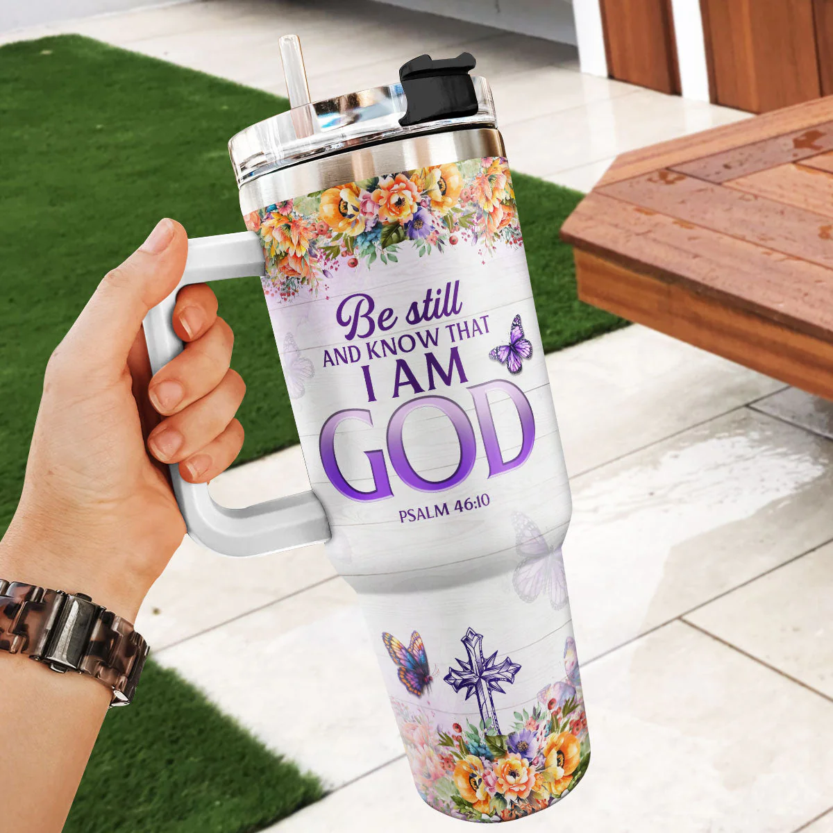 Love The Lord Your God | Personalized Stainless Steel Tumbler - Image 5