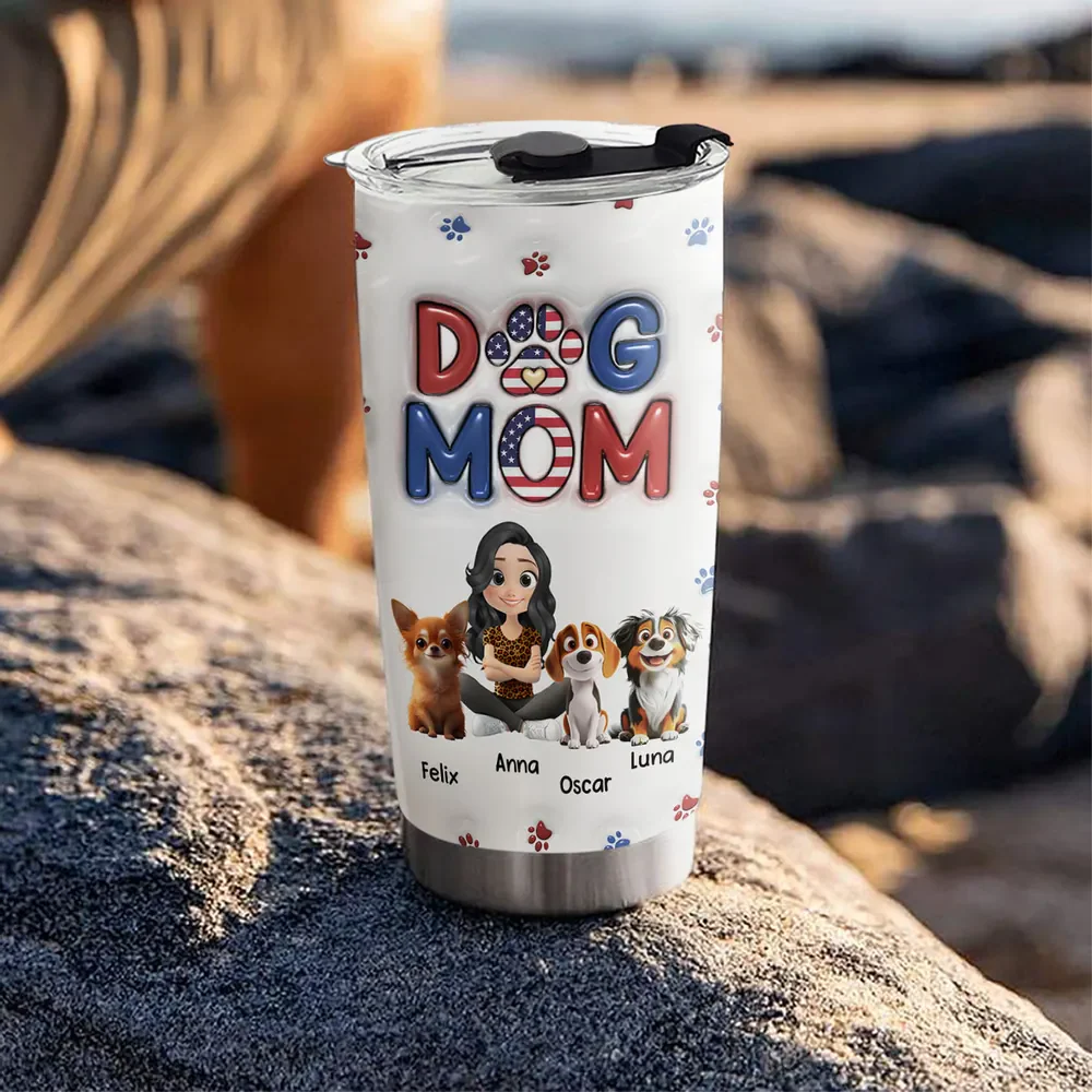 Lovely Dog Dad Independence Day - Personalized 3D Inflated Effect Tumbler Cup - Gift for Pet Owners, Pet Lovers, Him | CLP15.V2 HH01 - Image 4
