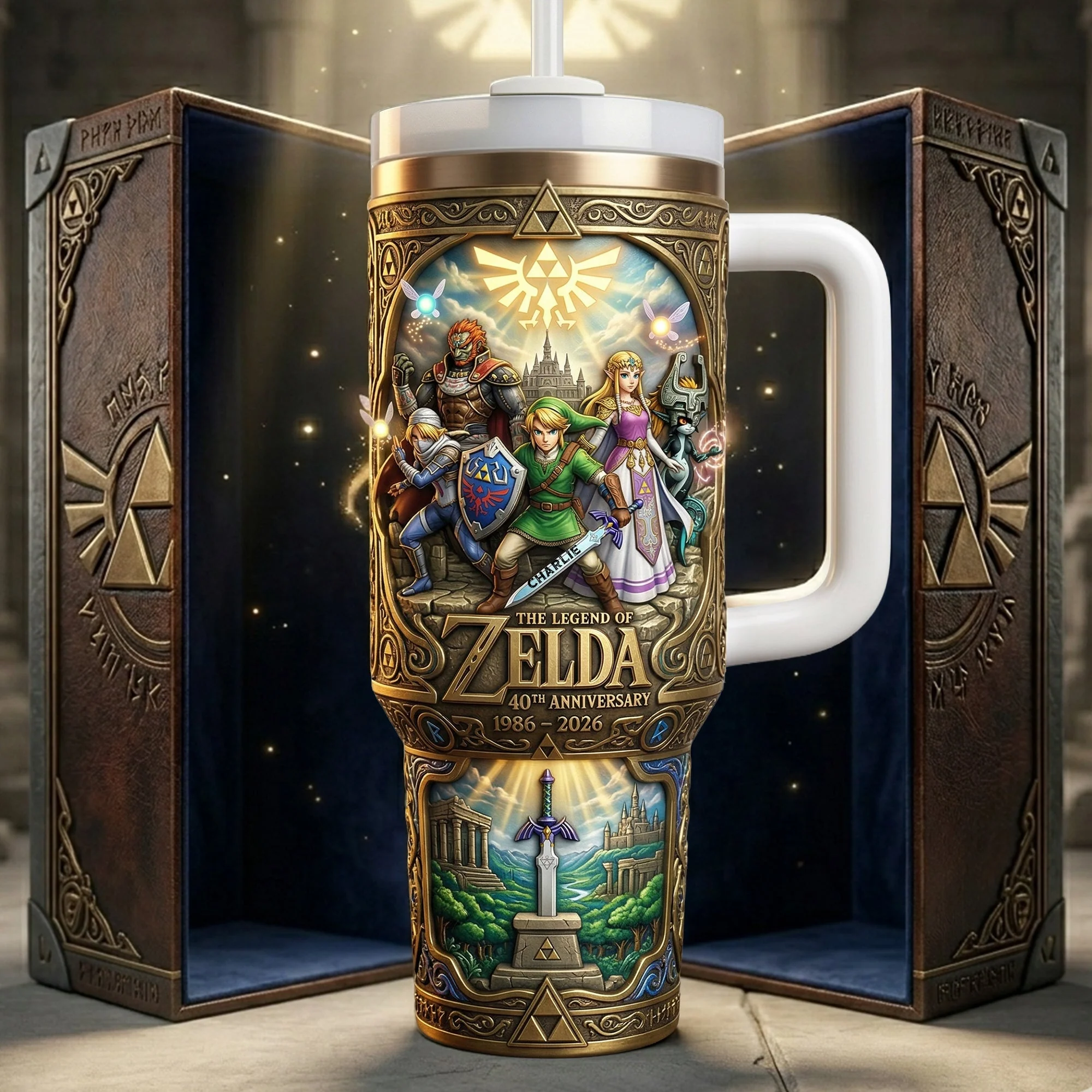LoZd Celebrate 40th Anniversary Of Legendary Adventure - Personalized Tumbler With Handle - Gift For Movie Fans NL122 - Image 3