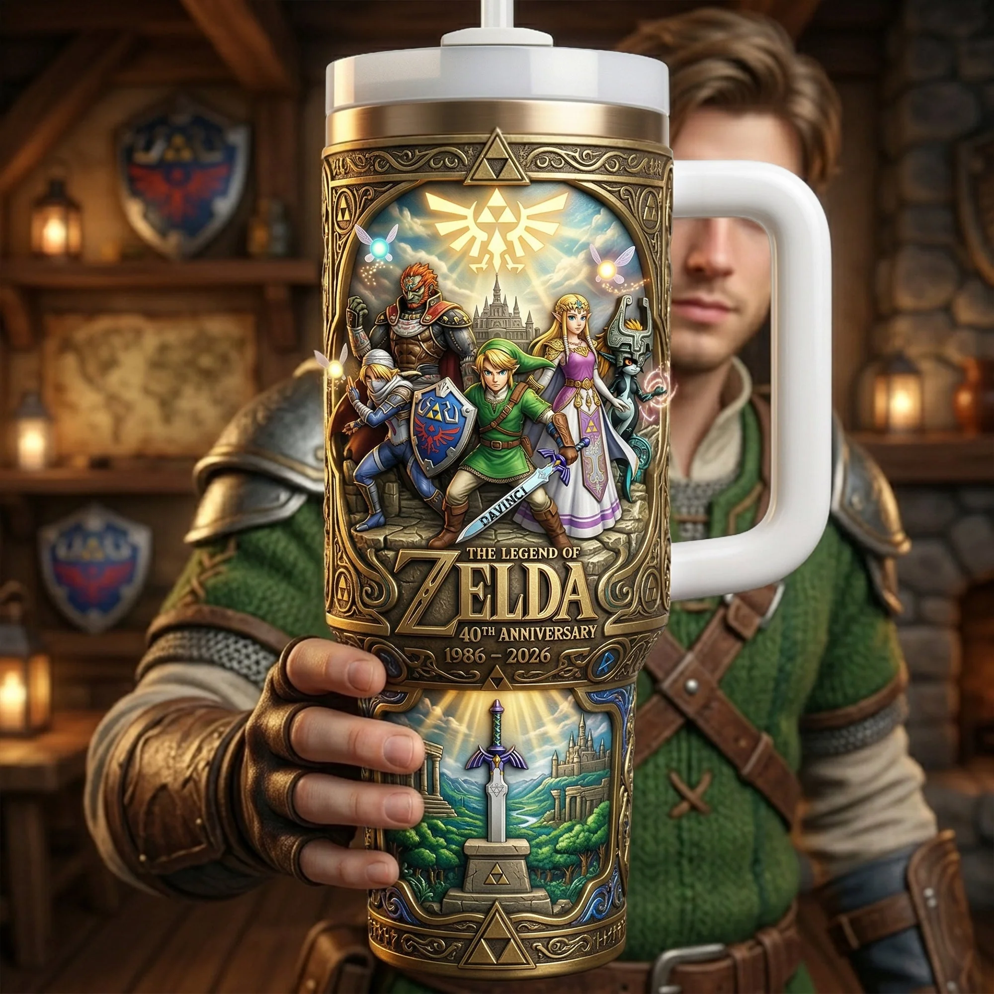 LoZd Celebrate 40th Anniversary Of Legendary Adventure - Personalized Tumbler With Handle - Gift For Movie Fans NL122 - Image 4