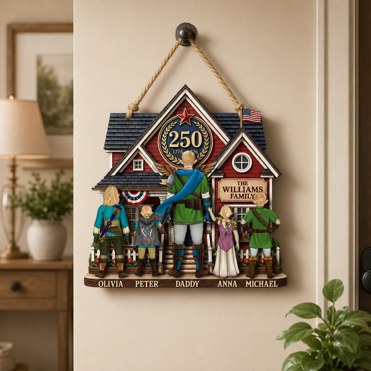 LoZd Legend of Dad Celebrate 250 Years Of America - Personalized Wood Sign - Gift For Dad, Patriots - Image 2