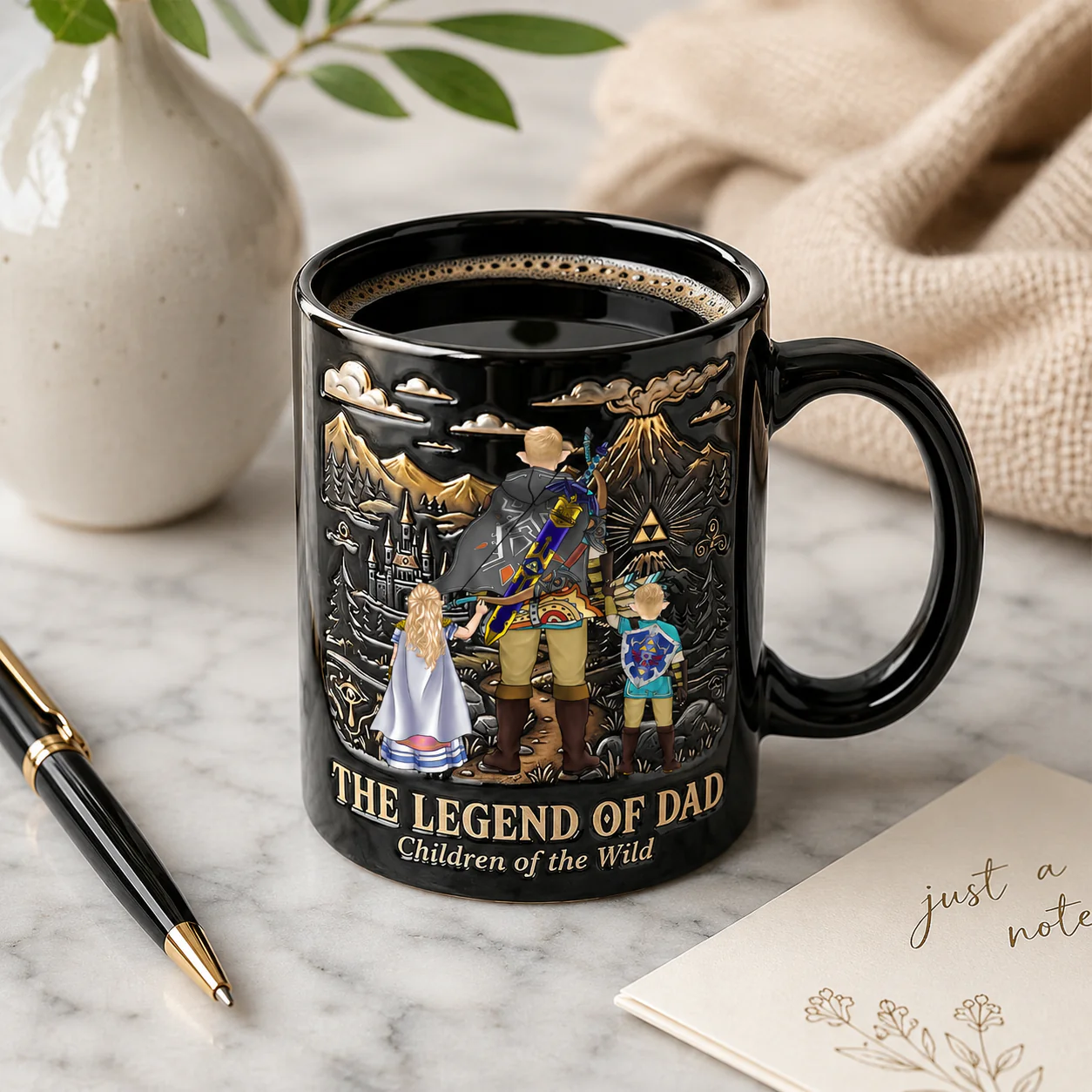 LoZd The Legend of Dad Children of the Wild - Personalized Color Changing Mug - Gift For Dad - Image 3