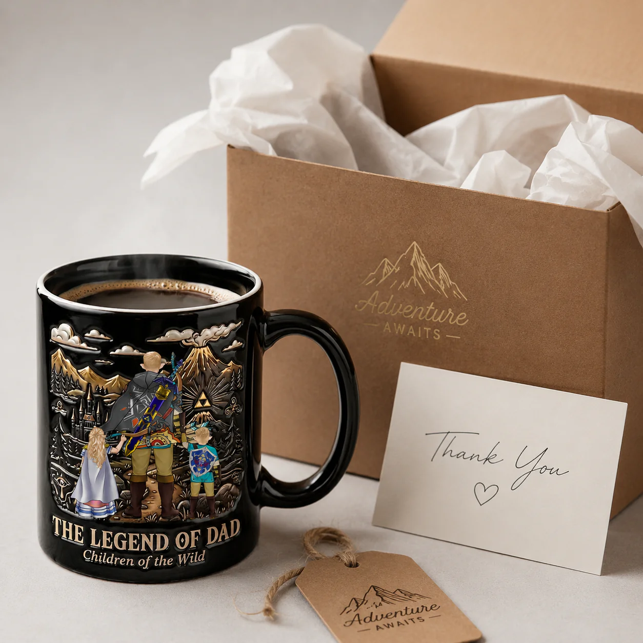 LoZd The Legend of Dad Children of the Wild - Personalized Color Changing Mug - Gift For Dad - Image 4